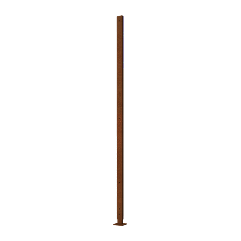 Pfosten aus Cortenstahl mit Grundplatte 190 x 6 x 3 cm