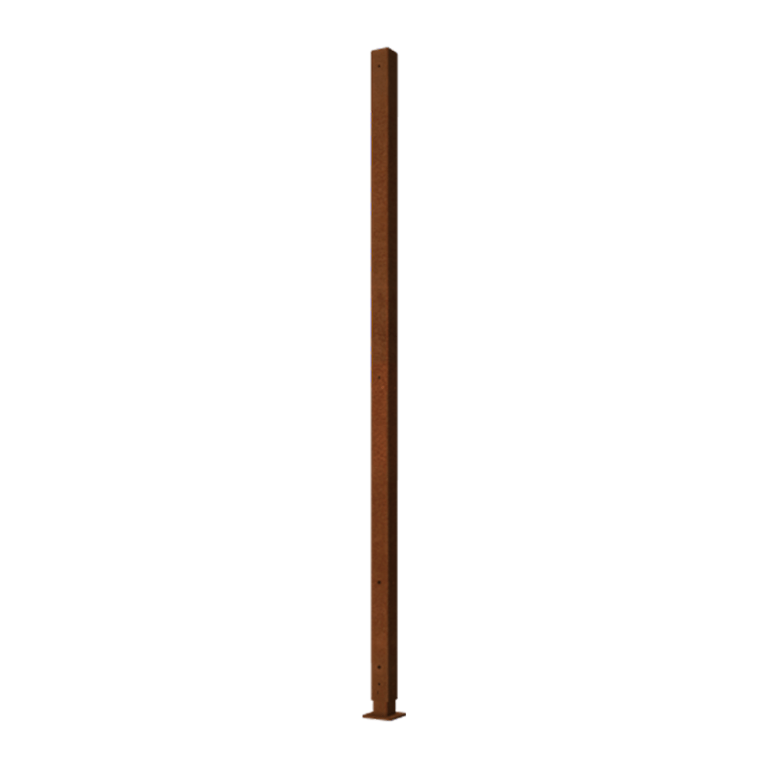 Cortenstahl-Eckpfosten mit Grundplatte 190 x 6 x 3 cm