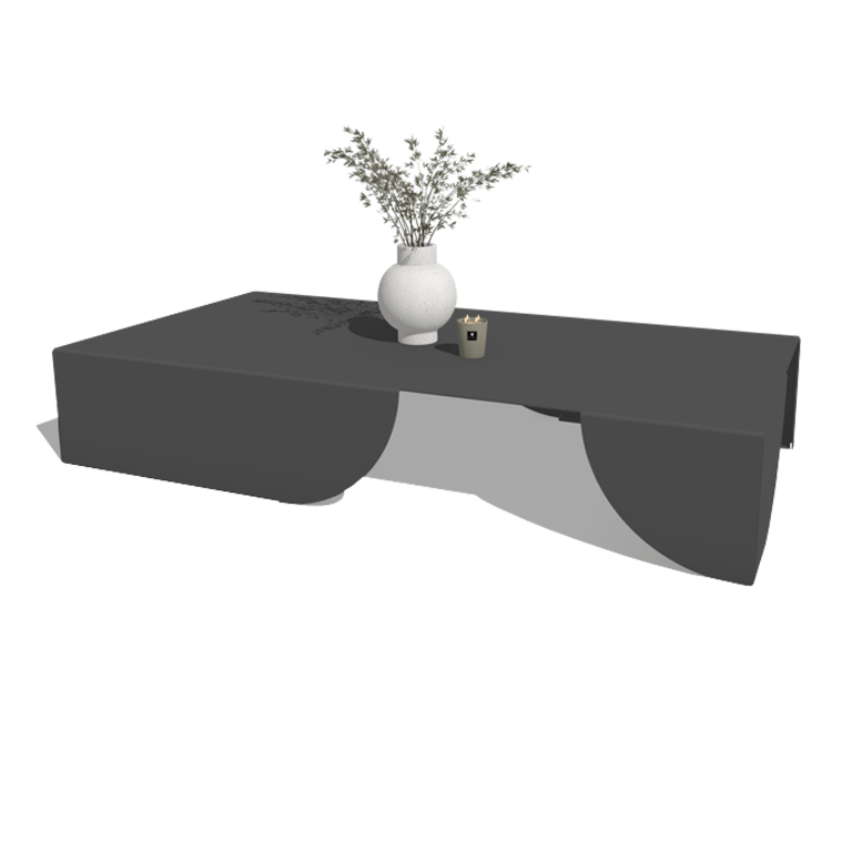 Couchtisch aus Aluminium Savuto 160 x 80 x 30 cm