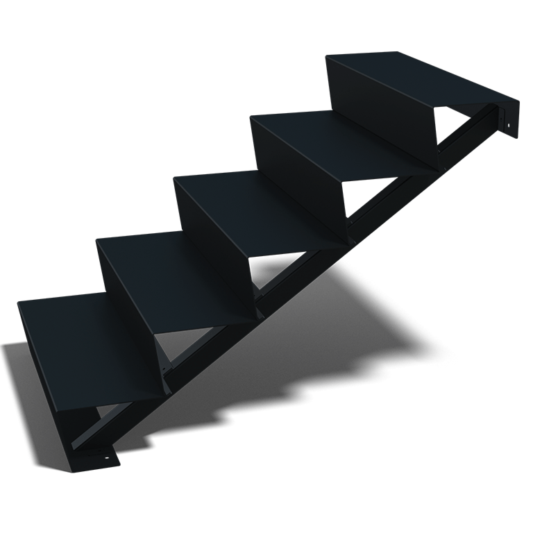 Schwarze Treppe New York 5-stufige (Breite 120 cm)