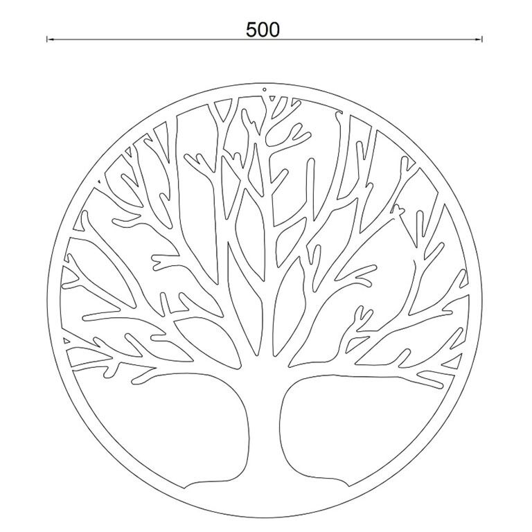 Wanddekoration aus Cortenstahl Tree