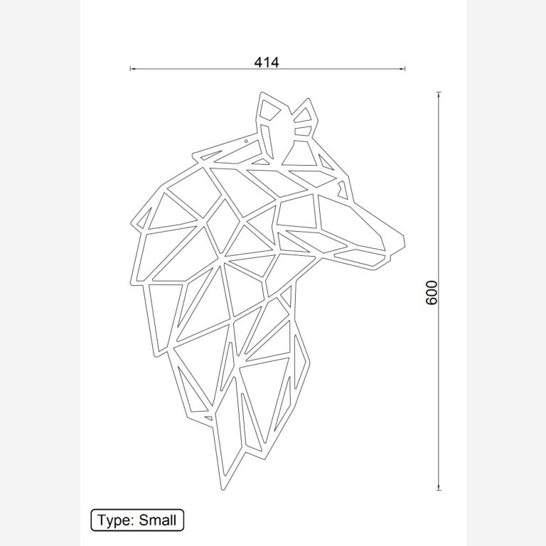 Wanddekoration aus Metall Wolf 2.0