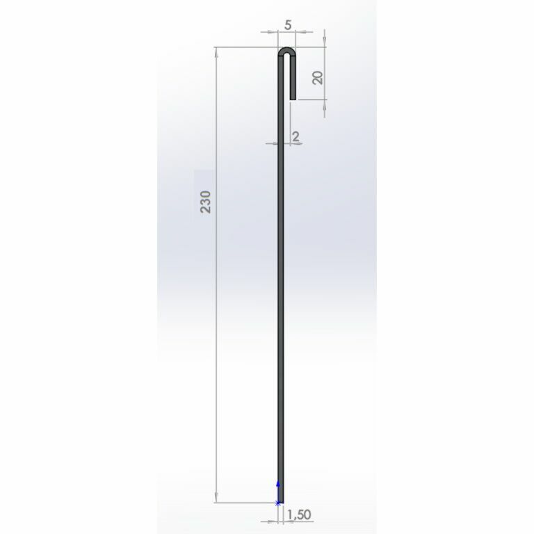 Einfassung abgeflacht aus Cortenstahl 23 cm kompletter Satz pro 24 meter