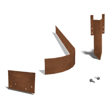 Rasenkante FLEX abgeflacht aus Cortenstahl 13 cm kompletter Satz pro 15 meter