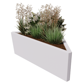 Pflanzkübel aus Stahl - Dreieckig ongleichseitig - 112,2 x 60,5 x 40 cm - Andere RAL farbe - Ohne Bodenplatte