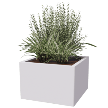 Pflanzkübel aus Stahl - Viereckig - 60 x 60 x 60 cm - RAL9005 matte (schwarz) - Ohne Bodenplatte