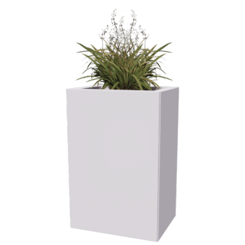 Pflanzkübel aus Stahl - Rechteckig - 40 x 30 x 80 cm - Andere RAL farbe - Mit Bodenplatte - Mit Füßen