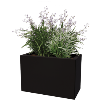 Pflanzkübel aus Stahl - Rechteckig - 60 x 30 x 40 cm - Andere RAL farbe - Mit Bodenplatte - Mit Füßen