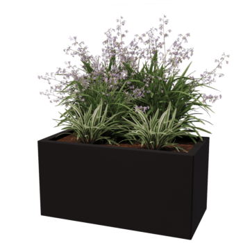 Pflanzkübel aus Stahl - Rechteckig - 80 x 40 x 80 cm - Andere RAL farbe - Mit Bodenplatte