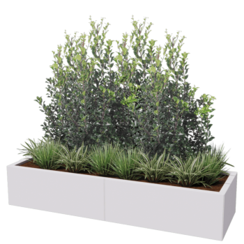 Hochbeet XXL aus Stahl - Rechteckig - 160 x 50 x 30 cm - RAL9010 matte (weiß) - Ohne Bodenplatte