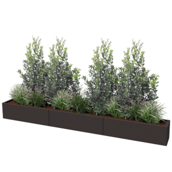 Hochbeet XXL aus Stahl - Rechteckig - 300 x 30 x 60 cm - Andere RAL farbe - Mit Bodenplatte