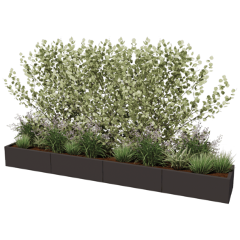 Hochbeet XXL aus Stahl - Rechteckig - 320 x 50 x 30 cm - RAL9005 matte (schwarz) - Ohne Bodenplatte