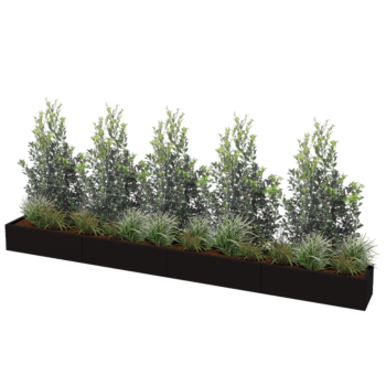 Hochbeet XXL aus Stahl - Rechteckig - 400 x 40 x 80 cm - Andere RAL farbe - Mit Bodenplatte