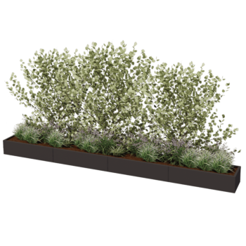 Hochbeet XXL aus Stahl - Rechteckig - 480 x 50 x 30 cm - Andere RAL farbe - Mit Bodenplatte