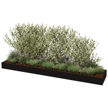 Hochbeet XXL aus Stahl - Rechteckig - 500 x 100 x 100 cm - Andere RAL farbe - Mit Bodenplatte