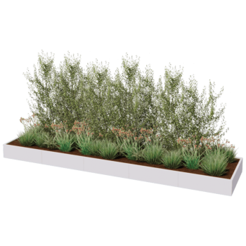 Hochbeet XXL aus Stahl - Rechteckig - 500 x 120 x 30 cm - RAL9010 matte (weiß) - Ohne Bodenplatte