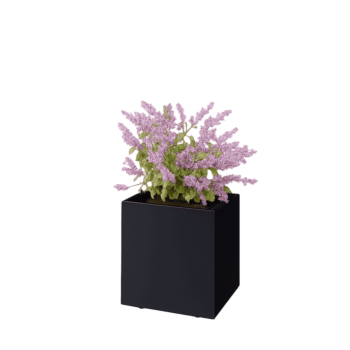 Pflanzkübel aus Stahl - Rechteckig - 40 x 30 x 40 cm - RAL9005 matte (schwarz) - Mit Bodenplatte - Mit Füßen