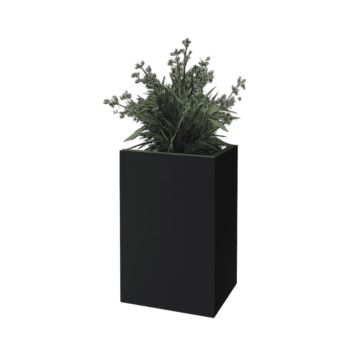 Pflanzkübel aus Stahl - Rechteckig - 40 x 30 x 60 cm - RAL9005 matte (schwarz) - Mit Bodenplatte - Mit Füßen