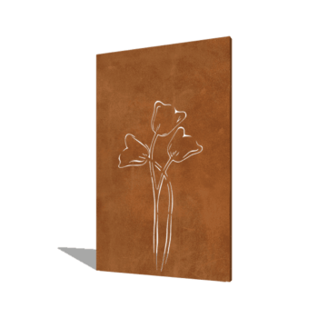 Cortenstahl-Paneel Tulpe symmetrisch 120 x 6 x 190 cm