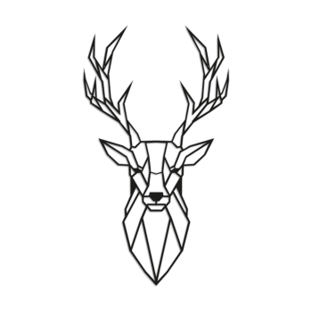 Wanddeko aus Metall - Hirsch 1.0 Small - 60 x 33,5 cm