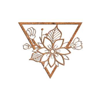 Wanddekoration aus Cortenstahl Blume 1.0