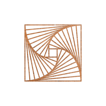 Wanddekoration aus Cortenstahl Geometrische Formen 3.0