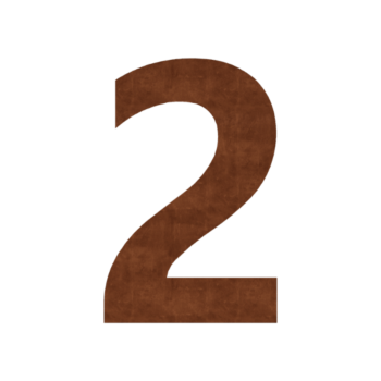 Cortenstahl Hausnummer 2 - 9,8 x 15 cm