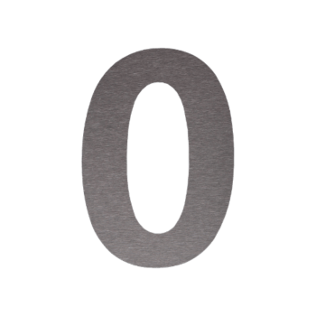 Hausnummer aus Edelstahl 0 - 34,6 x 50 cm - Gebürstet