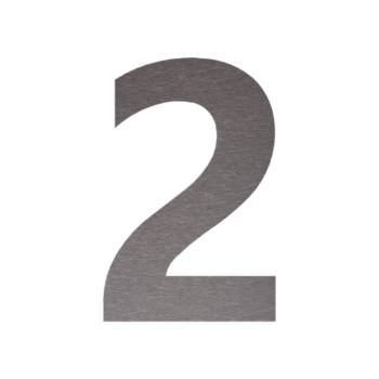 Hausnummer aus Edelstahl 2 - 19,6 x 30 cm - Gebürstet