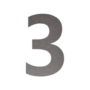 Hausnummer aus Edelstahl 3 - 18,2 x 30 cm - Gebürstet