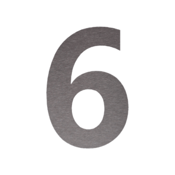 Hausnummer aus Edelstahl 6 - 53,7 x 80 cm - Gebürstet
