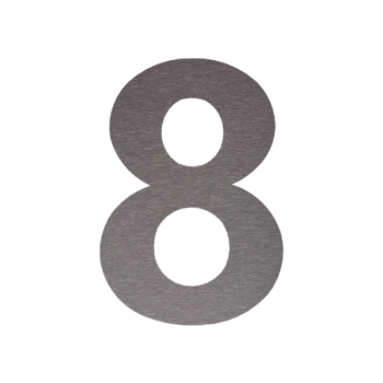 Hausnummer aus Edelstahl 8 - 20,7 x 30 cm - Gebürstet