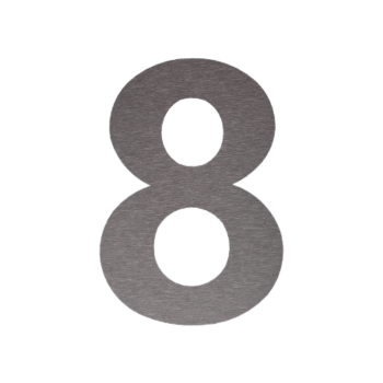 Hausnummer aus Edelstahl 8 - 34,2 x 50 cm - Gebürstet