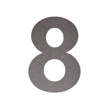 Hausnummer aus Edelstahl 8 - 55,2 x 80 cm - Gebürstet