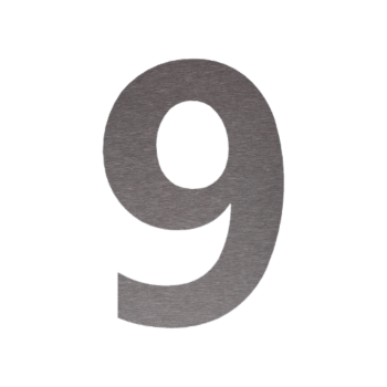 Hausnummer aus Edelstahl 9 - 10 x 15 cm - Gebürstet