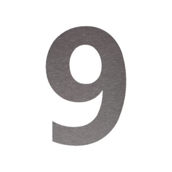 Hausnummer aus Edelstahl 9 - 53,8 x 80 cm - Gebürstet