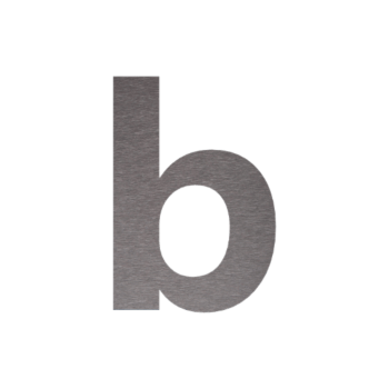 Hausnummer aus Edelstahl B - 15 x 22 cm - Gebürstet