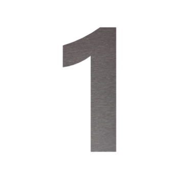 Hausnummer aus Edelstahl 1 - 6,4 x 15 cm - Zum Aufkleben