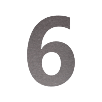 Hausnummer aus Edelstahl 6 - 10,1 x 15 cm - Zum Aufkleben