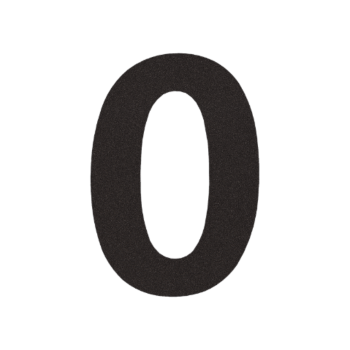 Hausnummer aus Edelstahl 0 - 10,4 x 15 cm - RAL9005 feiner Struktur (schwarz)