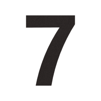 Hausnummer aus Edelstahl 7 - 20,9 x 30 cm - RAL9005 feiner Struktur (schwarz)