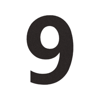 Hausnummer aus Edelstahl 9 - 10 x 15 cm - RAL9005 feiner Struktur (schwarz)