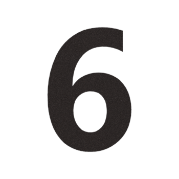 Hausnummer aus Edelstahl 6 - 10,1 x 15 cm - RAL9005 feiner Struktur (schwarz) - Zum Aufkleben