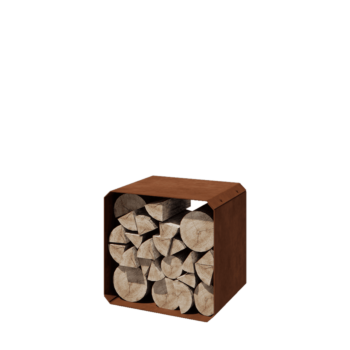 Cortenstahl Holzlager - Colorado 1 Stück - 40 x 40 x 40 cm