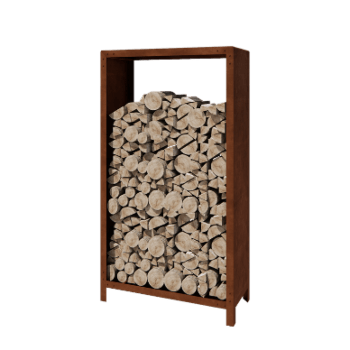 Holzlager aus Cortenstahl Indiana 180 x 100 x 40 cm
