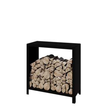 Holzlager aus Stahl - Indiana - 100 x 40 x 100 cm - RAL9005 matte (schwarz)