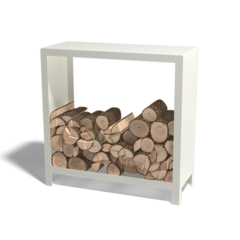 Holzlager aus Stahl - Indiana - 100 x 40 x 100 cm - RAL9005 matte (schwarz)