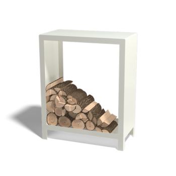 Holzlager aus Stahl - Indiana - 80 x 40 x 100 cm - RAL9005 matte (schwarz)