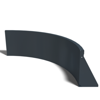 Stützmauer aus Stahl - Innenkurve - 100 x 100 x 40 cm - RAL9010 matte (weiß)