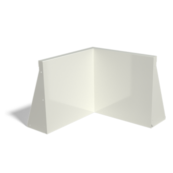 Stützmauer aus Stahl - Innenecke - 50 x 50 x 50 cm - RAL9010 matte (weiß)